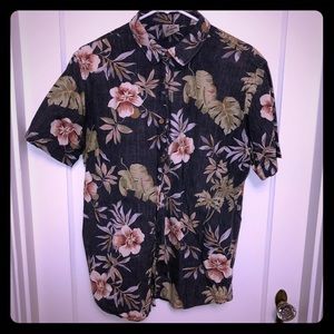 Short sleeve floral button down